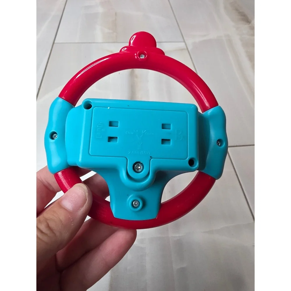 Land of B. by B. toys Woo-Hue Steering Wheel Toy Red Teal Panda Sound‎ Lights G1